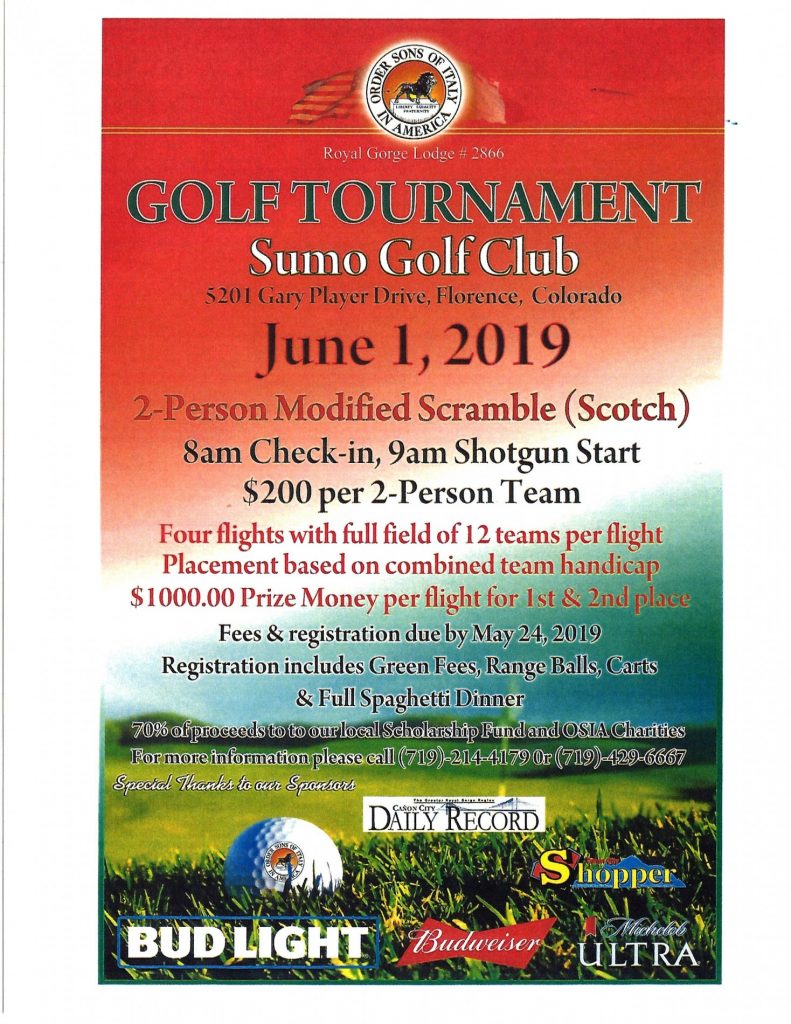 Sons of Italy Golf Tournament Royal Region