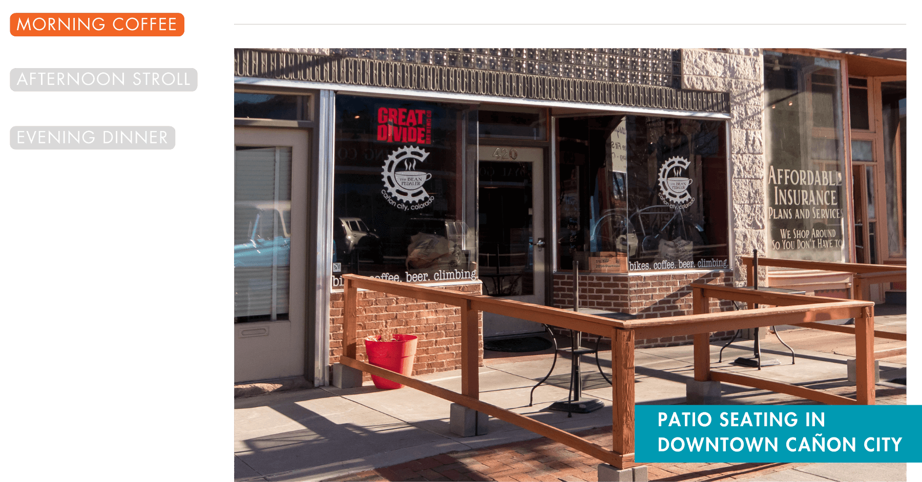 downtown canon city coffee patio